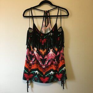 Love & Legend Arizona Bohemian Tassel Hem Tank Top 2X Plus Size
